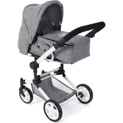 Poussette de poupée combinée JARA jean gris