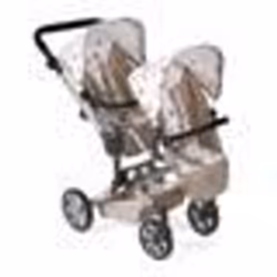 Poussette de poupée Linus Duo Beige avec oursons