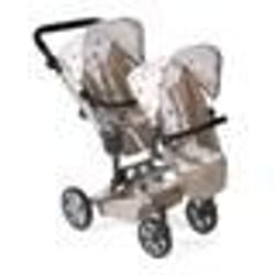 Poussette de poupée Linus Duo Beige avec oursons