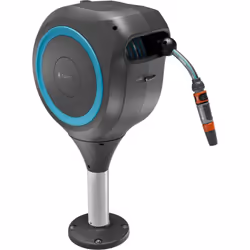 GARDENA Dévidoir automatique pour terrasse RollUp M, tuyau de 20 m, bleu turquoise La technologie RollUp offre un déroulement ...