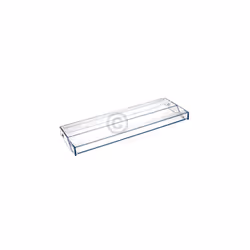 Couvercle de tiroir pour Réfrigérateur BOSCH 00704748. Couleur de la pièce : Transparente, Dimensions : 396 x 143 mm.