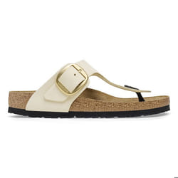Sandales Gizeh Big Buckle Etroite Cuir Beige