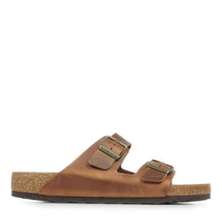 Sandales Birkenstock Arizona - Cognac - Cuir huilé - Homme
