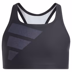 Adidas BIG Bars Logo B Swimsuit Black-Silver Violet-White 116 Girls