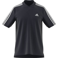Polo à petit logo et 3 bandes en piqué brodé Essentials en Bleu