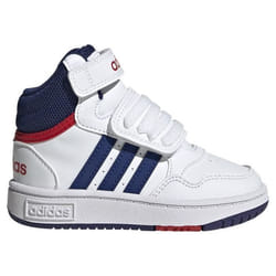 Chaussures bébé adidas Hoops Mid Low - Blanc - Scratch