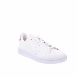Baskets pour Femme - Adidas - Simili Cuir - Blanc - Lacets - Plat
