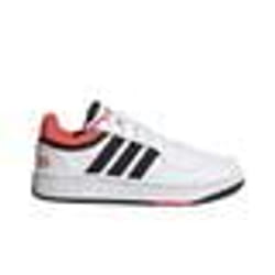 Chaussures basses en cuir ou simili Hoops 3.0 K - Adidas - Garçon - Blanc