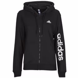 Veste à capuche entièrement zippée en molleton Essentials Linear (Grandes tailles) en Noir