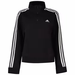 Sweatshirt - ADIDAS - IC8780 W 3S FT QZ - Noir - Manches longues - Col montant zippé