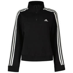 Sweatshirt - ADIDAS - IC8780 W 3S FT QZ - Noir - Manches longues - Col montant zippé