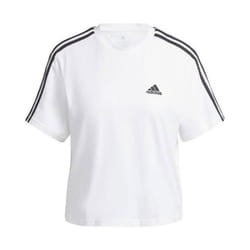 Crop top en jersey Essentials 3-Stripes en Blanc - S
