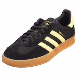 Baskets - adidas - GAZELLE INDOOR - Homme - Noir jaune - Textile et Cuir - Lacets - 46 EU