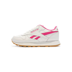 Baskets Enfant - REEBOK - Classic Lthr - Blanche/Rose - Lacets - Talon Plat
