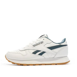 Baskets Blanches/Vertes Fille Reebok Classic Leather - REEBOK - Cuir - Lacets - Enfant