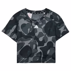 T-shirt court imprimé de saison Essentials AEROREADY Enfants en Noir