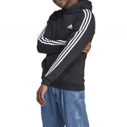 Sweat à Capuche Homme Adidas Essentials Fleece 3-Stripes Noir IB4028