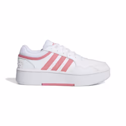 Baskets Blanches/Roses Femme Adidas Hoops 3.0 Bold
