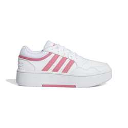 Baskets Blanches/Roses Femme Adidas Hoops 3.0 Bold