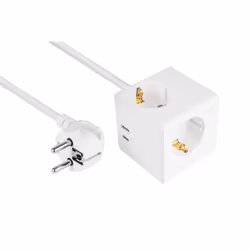 Kabelmeister SW01-W030, 3 m, Intérieure, Type E / F, Type EF (CEE 7/7), Courbe, Blanc