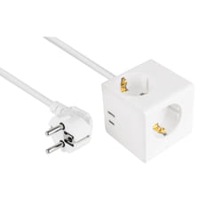 Kabelmeister SW01-W030 multiprise 3 m 2 sortie(s) CA Intérieure Blanc