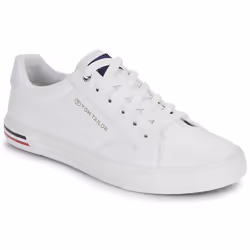 Baskets basses TOM TAILOR blanc - Dessus simili cuir - Lacets - Genre mixte