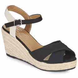 Sandale compensée TOM TAILOR noir - Talon 6cm - Femme