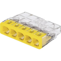 Borne de raccordement rigide: 0.5-2.5 mm² Nombre de pôles: 5 WAGO 2273 20 pc(s) transparent jaune