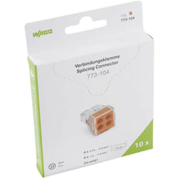Wago - Borne de raccordement rigide: 0.75-2.5 mm² Nombre de pôles: 4 10 pc(s) transparent, orange S811242