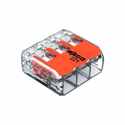 Borne de raccordement - Wago - 3 conducteurs - Boite de 12
