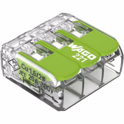 Informations techniques AWG : 24 - 12 Connexion (composants) : ressort de traction Couleur : transparent, vert Courant nomina ...