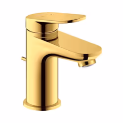 Avantages du mitigeur lavabo Design Élégant : La finition doré poli et la forme ronde apportent une touche de sophistication  ...