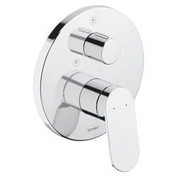 Façade robinet encastré 2 sorties Wave avec inverseur chromé brillant