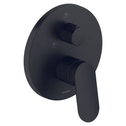 Façade robinet encastré 2 sorties Wave avec inverseur noir mat