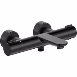 Mitigeur thermostatique de baignoire couleur : noir mat installation : murale largeur du mitigeur : 303 mm entraxe : 150±15 m ...