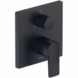 Mitigeur encastré couleur : noir mat commande à levier montage encastré cartouche céramique rosace de recouvrement carrée : 1 ...