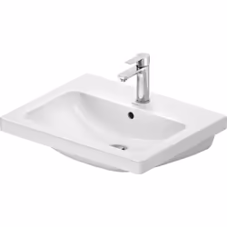 Duravit D-Code 1 x lavabo Suspendu au mur avec trou de robinetterie, avec trop-plein avec plage de robinetterie Dimensions (L ...