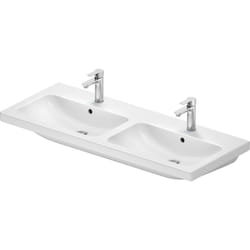 Duravit D-Code double lavabo, avec 2 trous pour robinets, avec