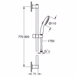 GROHE Vitalio Start 110 système de douche Noir - Vue supplémentaire 4