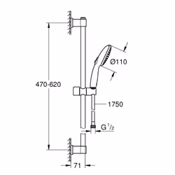 GROHE Vitalio Start 110 système de douche Noir - Vue supplémentaire 4