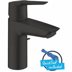 Mitigeur de lavabo à levier DN15, taille S couleur : matte black - noir mat GROHE Long-Life finition hauteur : 165 mm longueu ...