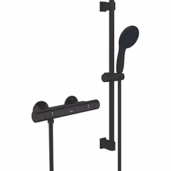 GROHE PRECISION START, ENSEMBLE DOUCHE AVEC THERMOSTATIQUE (POMMEAU ROND 11CM 1 JET, FLEXIBLE 1.75M ET BARRE 60CM À COLLER AV ...