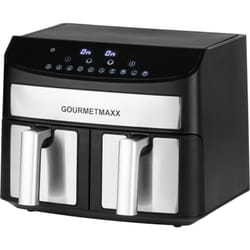 Gourmetmaxx 11339 friteuse Double 7 L Autonome 2400 W Friteuse d’air chaud Noir, Métallique