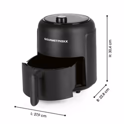Gourmetmaxx 4067522019701 friteuse Unique 2,3 L Autonome 1000 W Friteuse d’air chaud Noir