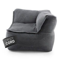 Lumaland Canapé-sac Modular Cord 81x81x70cm gris coin à gauche