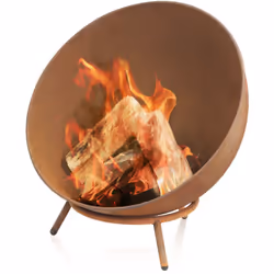 BBQ-Toro Vasque à feu Ø 60 cm, Aspect rouille, Foyer inclinable 3-en-1 avec support tripode Cette vasque à feu peut être util ...