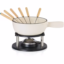 BBQ-Toro Service à fondue à 9 pièces en fonte pour 6 personnes, 2 L, émaillé, avec brûleur et fourchettes Le service à fondue ...