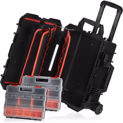 Zelsius Valise à transport avec rembourrage en mousse et roulettes, boîte à outils, mallette pour appareil photo La boîte à o ...