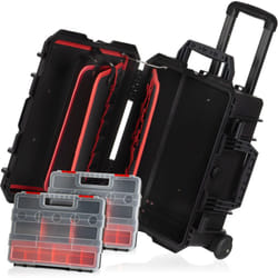 Zelsius - Valise à transport avec rembourrage en mousse et roulettes, boîte à outils, mallette pour appareil photo