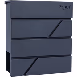 Boîte aux lettres Celsius Straight avec compartiment pour les journaux, effet soft-close intégré RAL7016 anthracite La boîte  ...